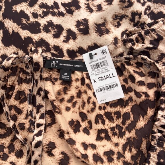 I.N.C. INTERNATIONAL CONCEPTS Women's Printed Long-Sleeve Silky Halter Top NWT - Picture 5 of 9